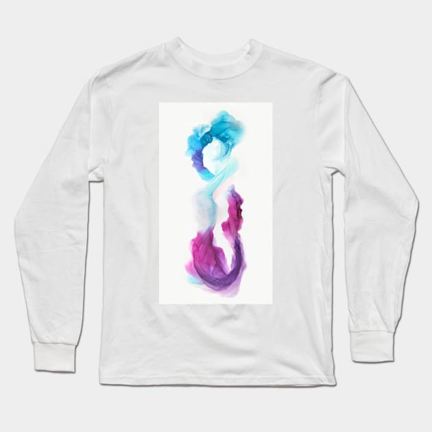 Creative abstract artwork made with translucent ink colors. Alcohol ink. Style incorporates the swirls of marble or the ripples of agate.  Abstract painting, can be used as a trendy background. Long Sleeve T-Shirt by MariDein